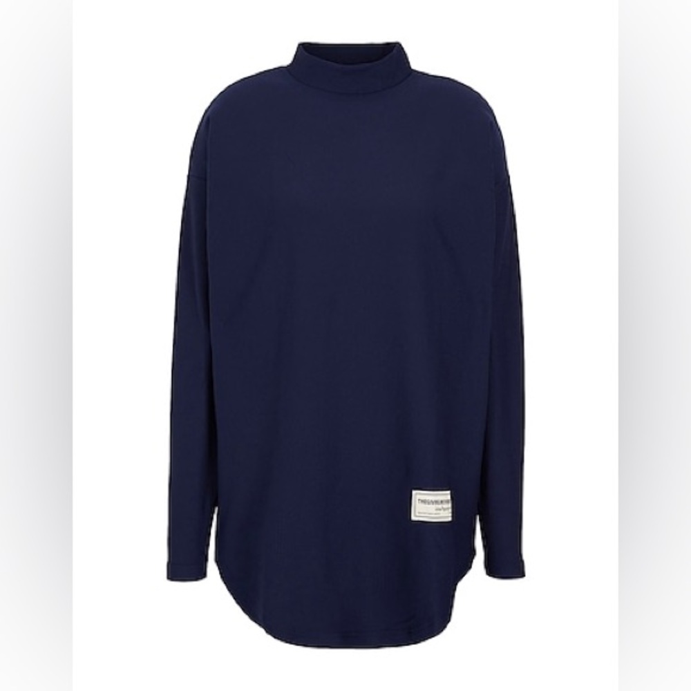 The Giving Movement Long Sleeve Turtleneck Shirt Ribbed Blue Size 2x Unisex Euc — image 3 of 8